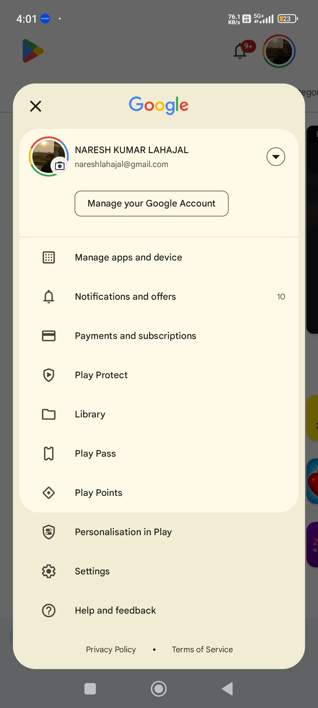 Play Protect Menu